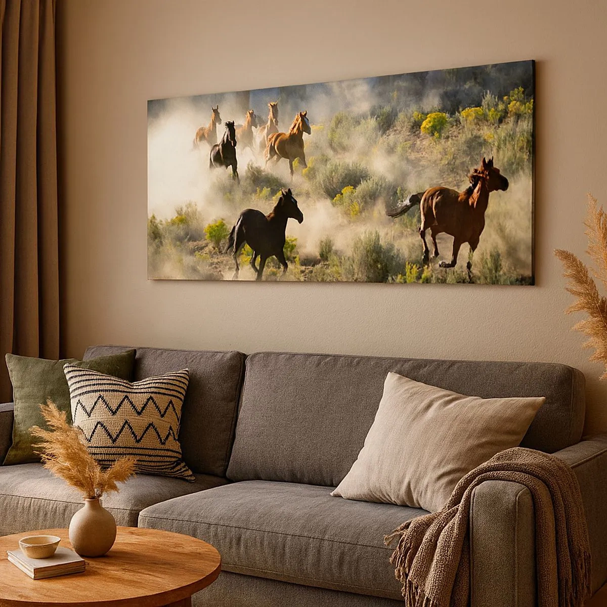 Canvastavla - Bild på duk - Tävlande - frihet eller manlig styrka? - 100x40 cm