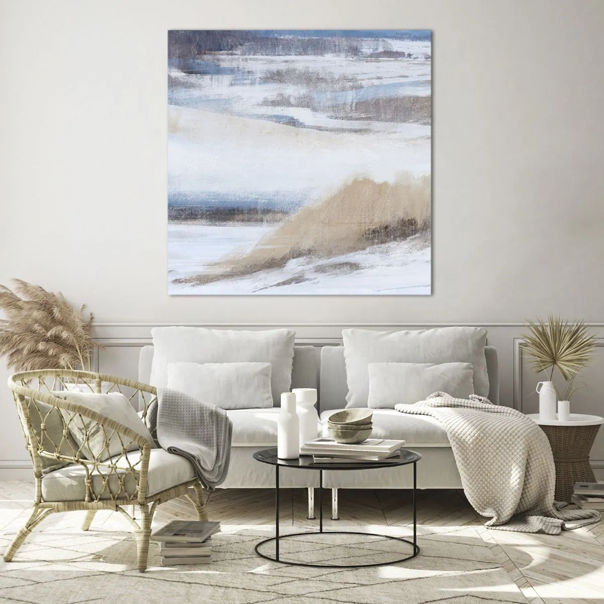 Glastavla - Bild på glas - Vinterkomposition - 60x60 cm