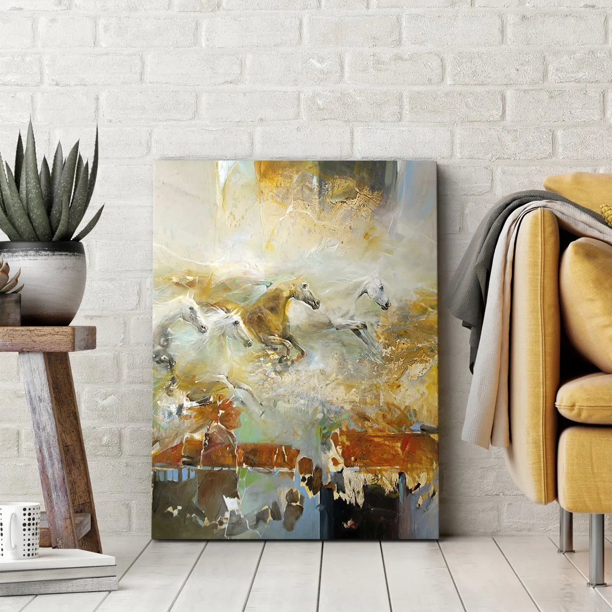 Canvastavla - Bild på duk - Galopp genom ljuset - 80x120 cm