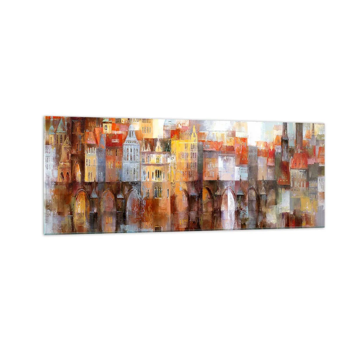 Glastavla - Bild på glas - Vackert under bron - 140x50 cm