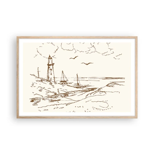 Affisch i ram av ljusek - Sommarminnets kontur - 91x61 cm