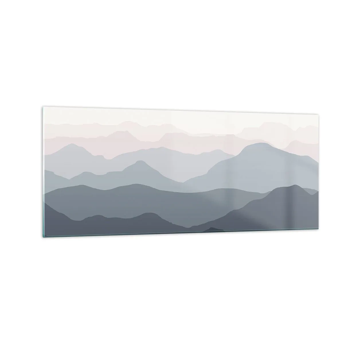 Glastavla - Bild på glas - Fjällens vågor - 100x40 cm