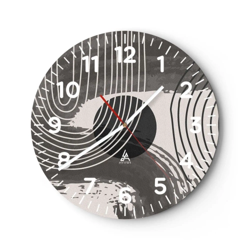 Väggklocka - Klocka på glas - Ovalen vinner - 40x40 cm