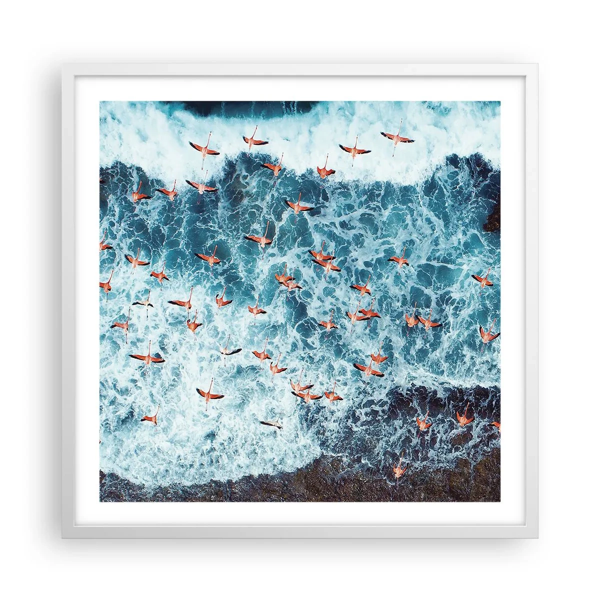 Affisch i vit ram - Kustparad - 60x60 cm