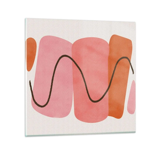 Glastavla - Bild på glas - Formernas mjuka rörelse - 30x30 cm