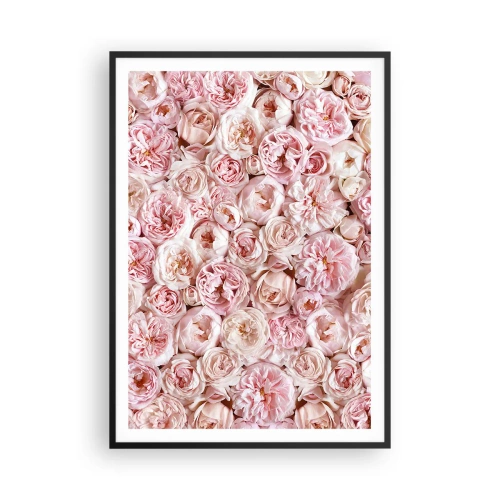 Affisch i svart ram - Strödd med rosor - 70x100 cm