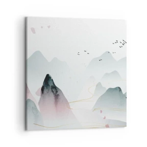 Canvastavla - Bild på duk - Över topparna - 50x50 cm