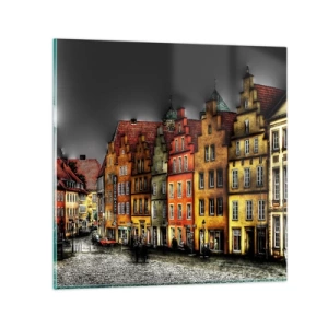 Glastavla - Bild på glas - Det saknas bar förtrollad droska - 40x40 cm