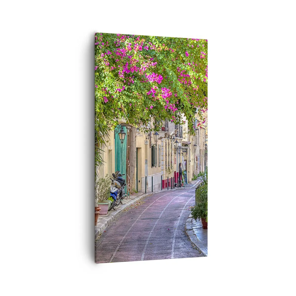 Canvastavla - Bild på duk - Blommande gata - 55x100 cm