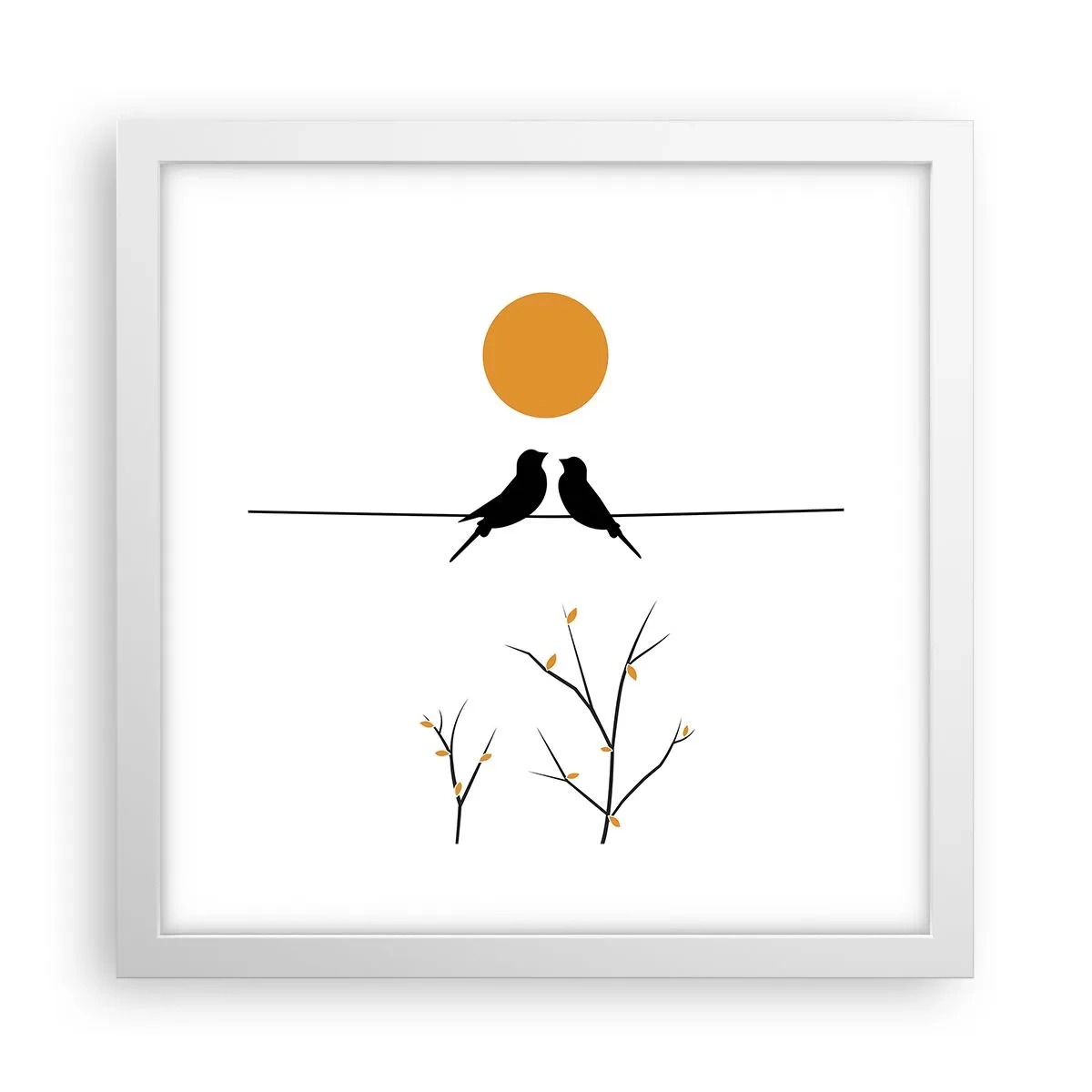 Affisch i vit ram - Näktergalens kväll - 30x30 cm