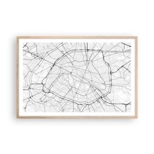 Affisch i ram av ljusek - Paris blomma - 91x61 cm