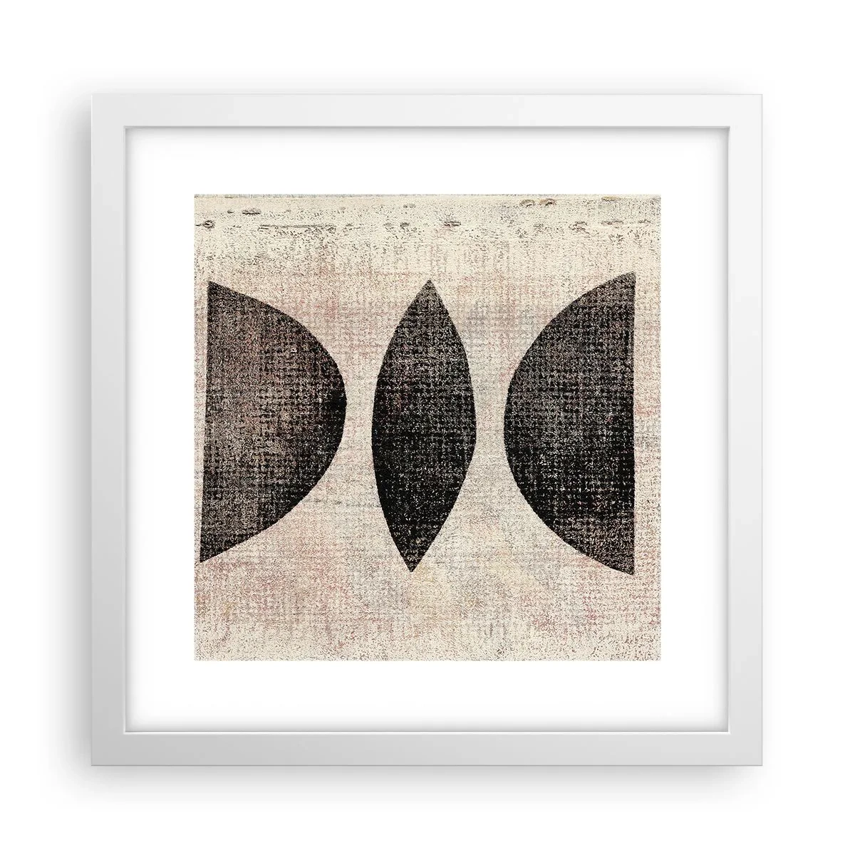 Affisch i vit ram - Etnisk abstraktion - 30x30 cm