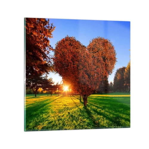 Glastavla - Bild på glas - Varför vi älskar hösten - 50x50 cm