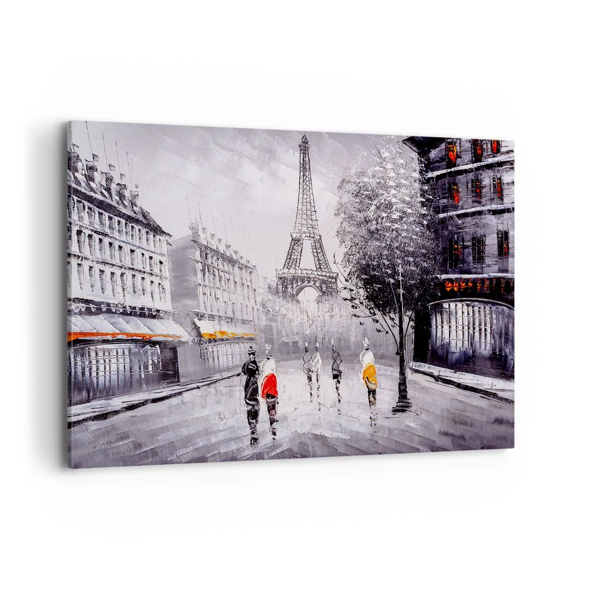 Canvastavla - Bild på duk - Promenad i Paris - 120x80 cm