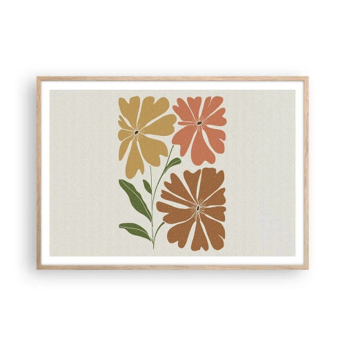 Affisch i ram av ljusek - Natur och geometri - 100x70 cm