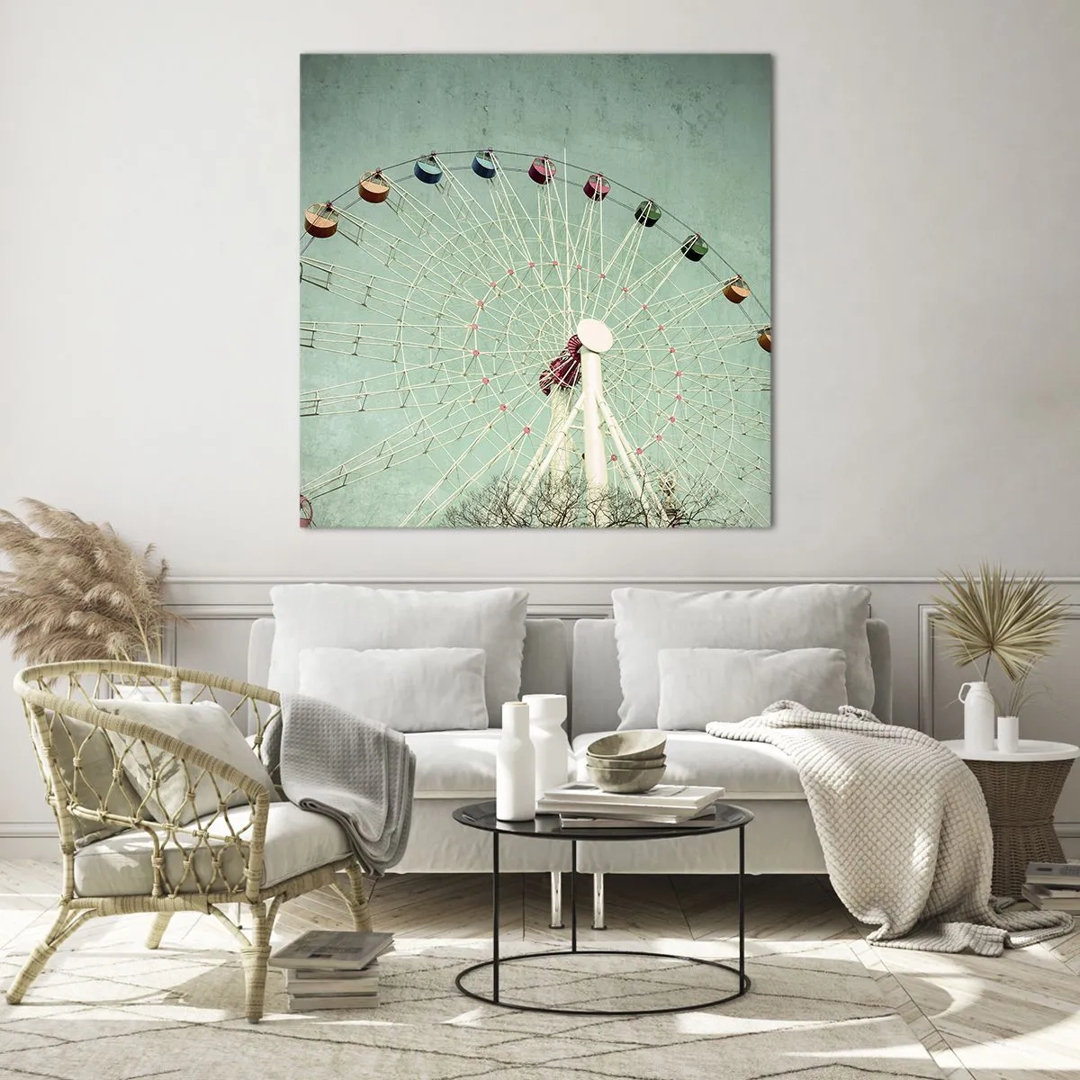 Glastavla - Bild på glas - Välkommen att ha kul - 30x30 cm