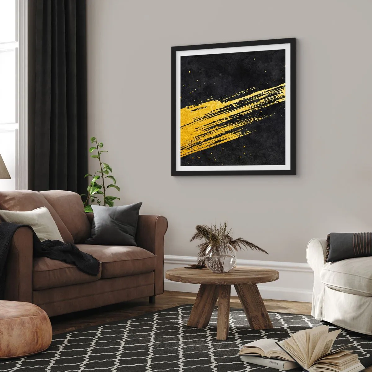 Affisch i svart ram - Hoppa in i hyperrymden - 40x40 cm