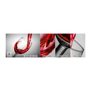 Provbit av fototapet Premium Sand - Färg - rörelse - ljud - Vinglas, rödvin, Gastronomi - 100x30 cm