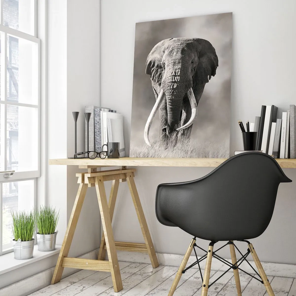 Glastavla - Bild på glas - Afrikansk patriark - 80x120 cm