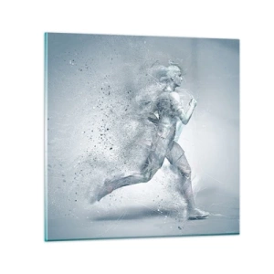 Glastavla - Bild på glas - Kristallren energi - 70x70 cm