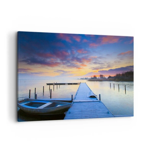 Canvastavla - Bild på duk - Violet-guld ro - 120x80 cm