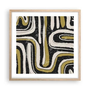Affisch i ram av ljusek - Komposition: stråk och gränder - 50x50 cm