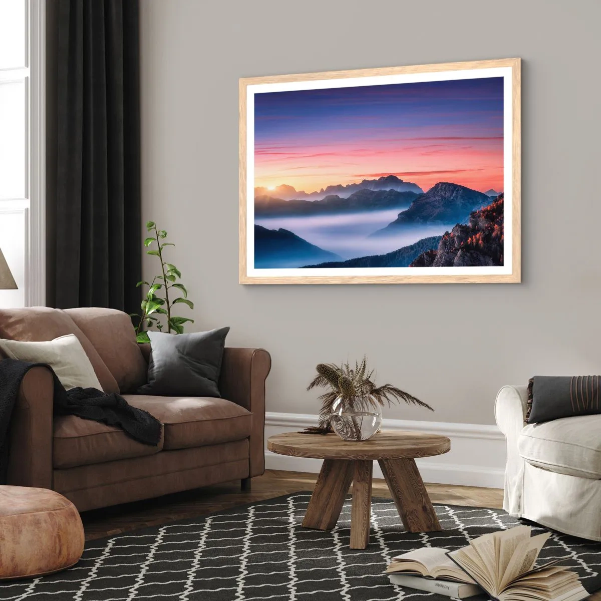 Affisch i ram av ljusek - Över dalarna - 70x50 cm
