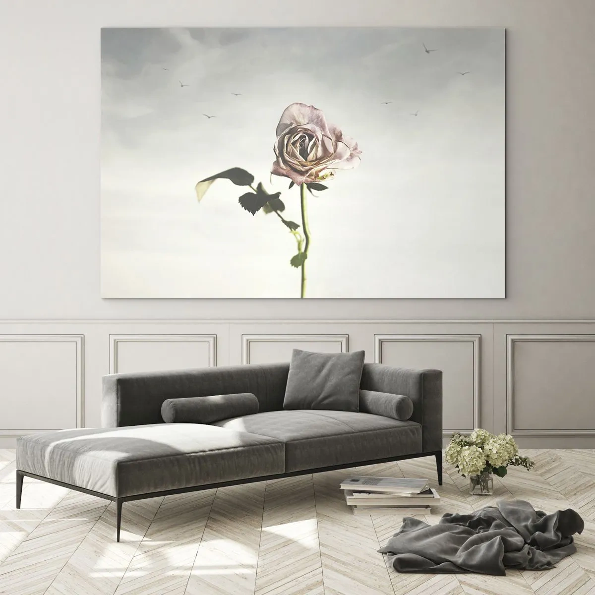 Glastavla - Bild på glas - Vårens välkomst - 100x70 cm