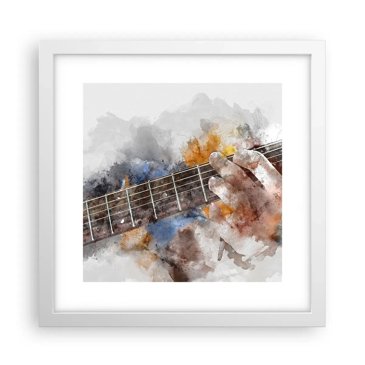 Affisch i vit ram - Poesi mellan strängarna - 30x30 cm