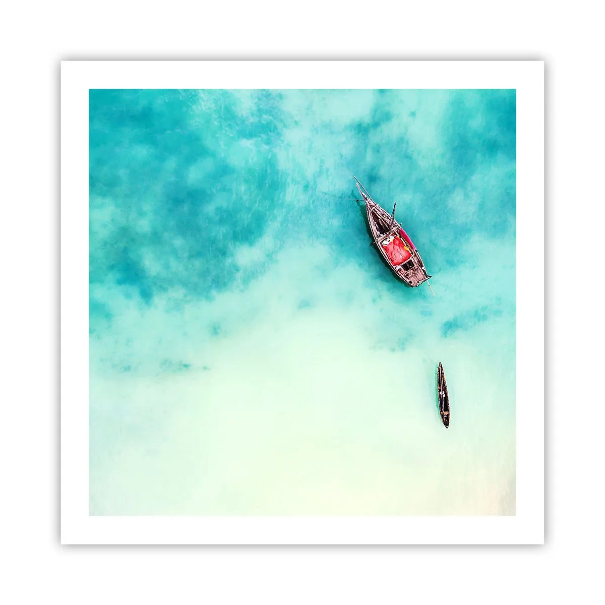 Affisch - Högvatten på stranden i Zanzibar… - 60x60 cm
