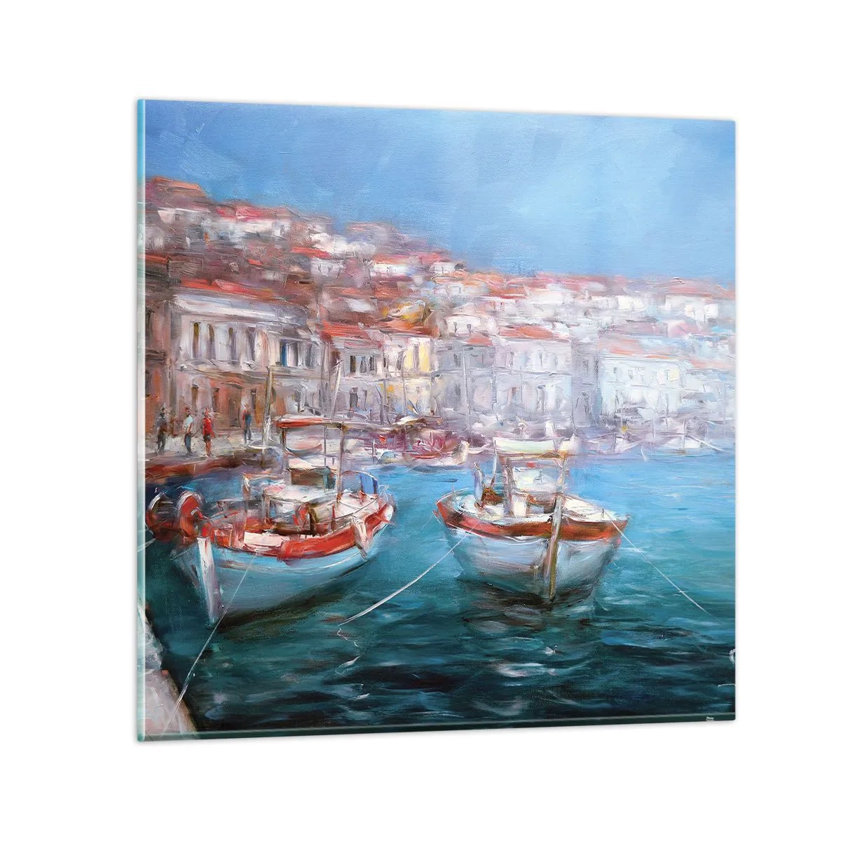 Glastavla - Bild på glas - Italiensk vik - 30x30 cm