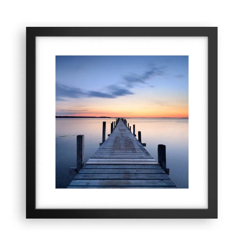 Affisch i svart ram - Klara solnedgångens ro - 30x30 cm