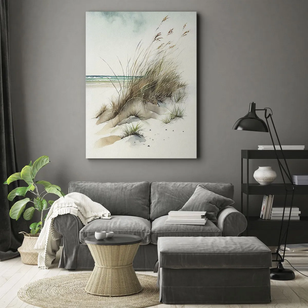 Canvastavla - Bild på duk - Inlindad i sand - 65x120 cm