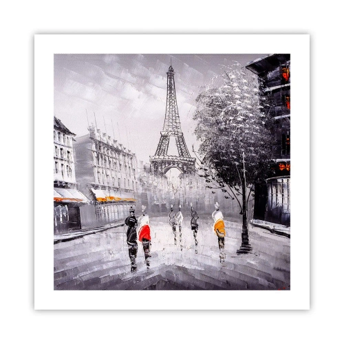 Affisch - Promenad i Paris - 50x50 cm