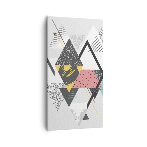 Canvastavla - Bild på duk - Komposition med triangel och romb - 55x100 cm