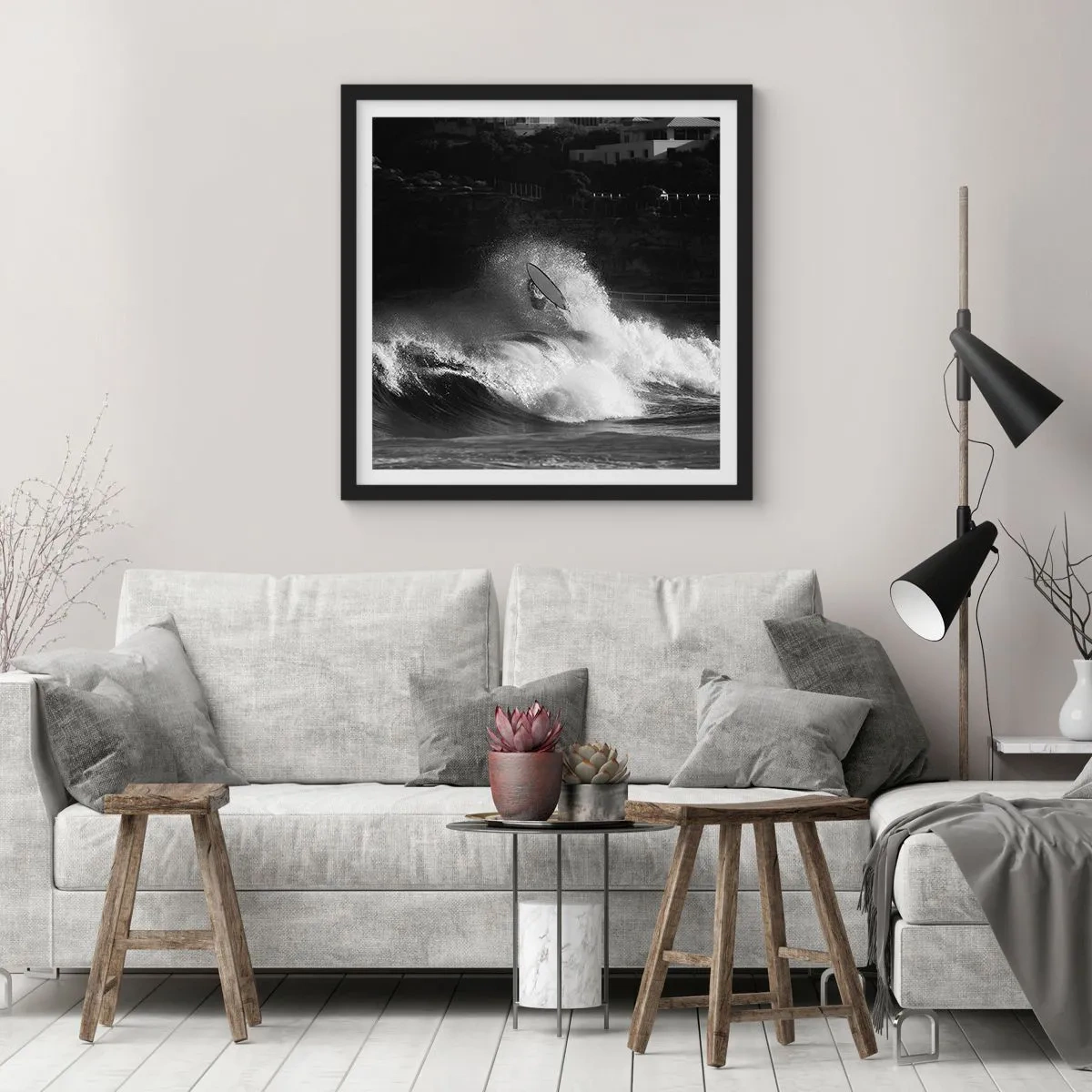 Affisch i svart ram - Utmaning accepterad! - 60x60 cm