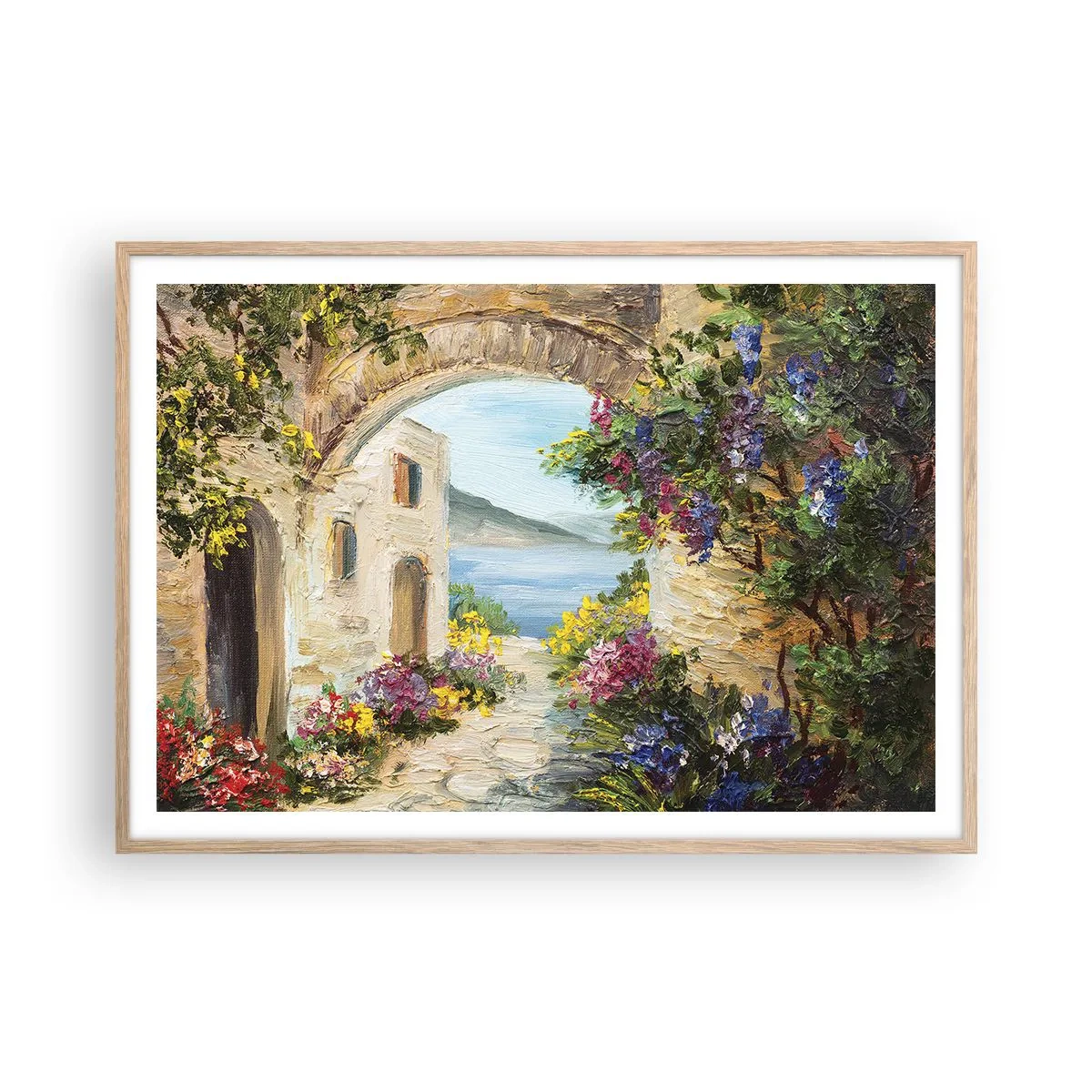 Affisch i ram av ljusek - Kustprovinsens charm - 100x70 cm