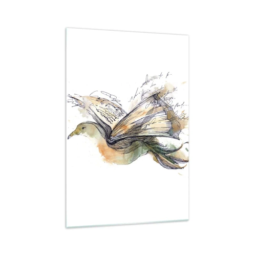 Glastavla - Bild på glas - På poesins vingar - 70x100 cm