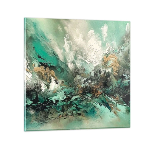 Glastavla - Bild på glas - Smaragdsvart bränna - 30x30 cm