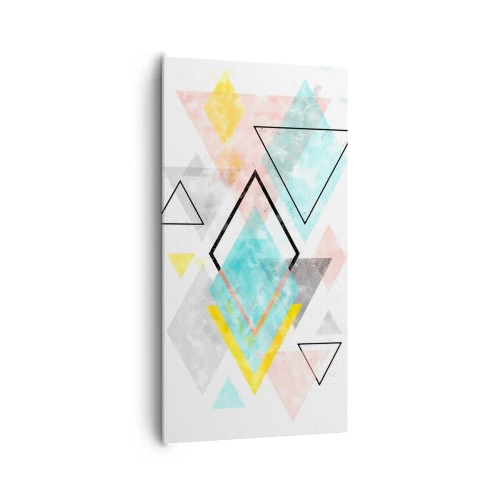 Canvastavla - Bild på duk - Geometriskt spel - 65x120 cm