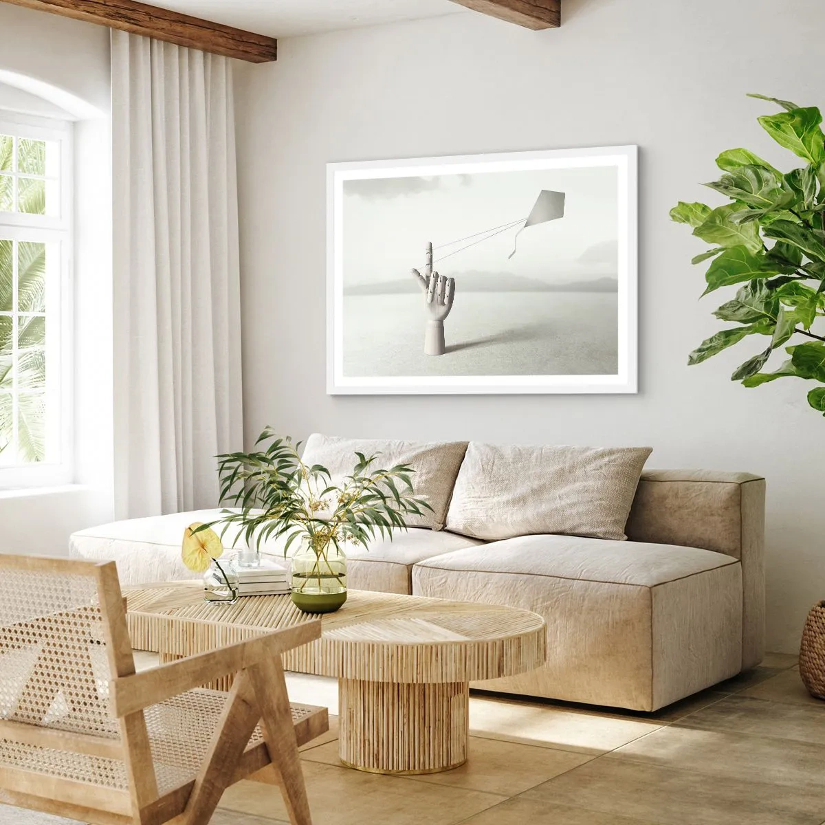 Affisch i vit ram - Test av styrka - 100x70 cm