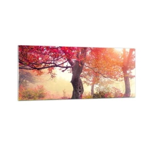 Glastavla - Bild på glas - Våldsam blommande - 100x40 cm