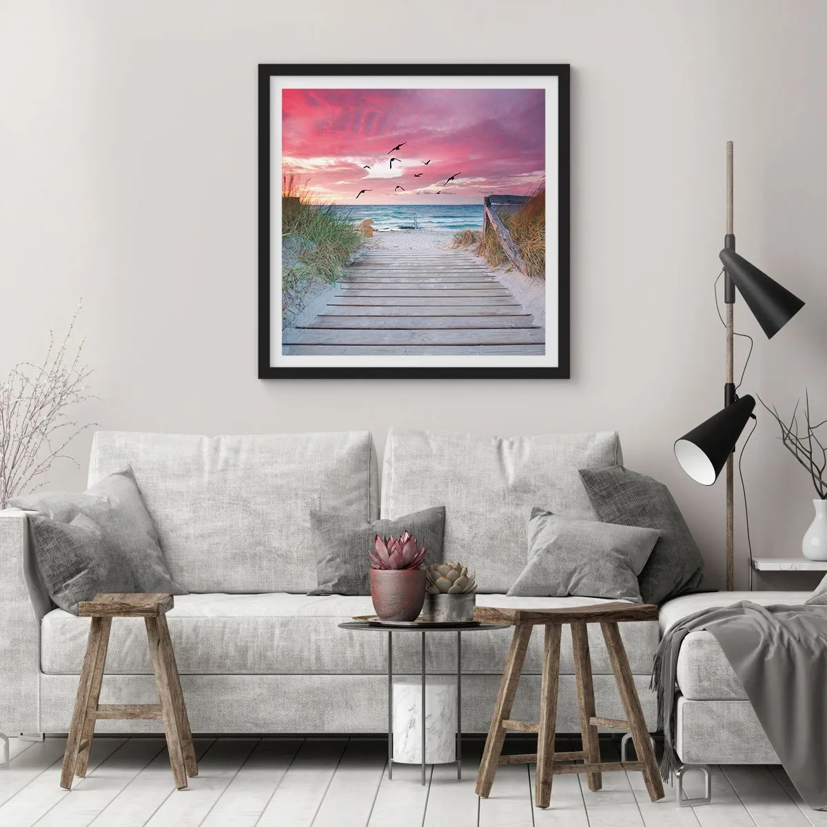 Affisch i svart ram - Östersjöimpression - 40x40 cm