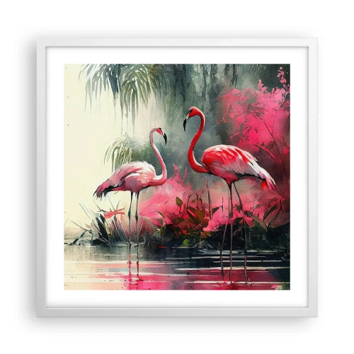 Affisch i vit ram - En lektion i naturlig charm - 50x50 cm
