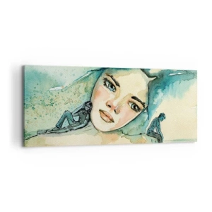 Canvastavla - Bild på duk - Am I blue? - 100x40 cm