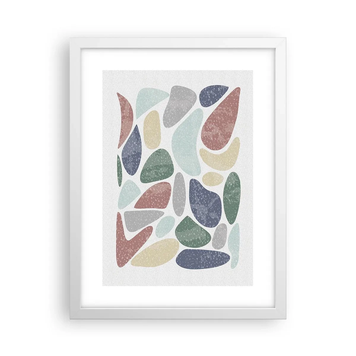 Affisch i vit ram - Mosaik av pulveriserade färger - 30x40 cm