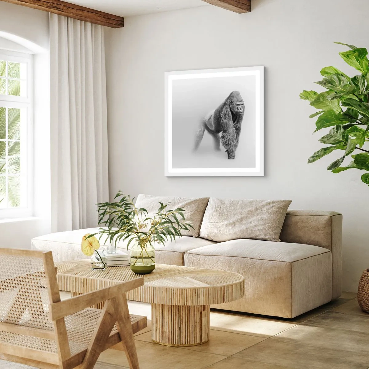 Affisch i vit ram - Övertygad om sin styrka - 30x30 cm