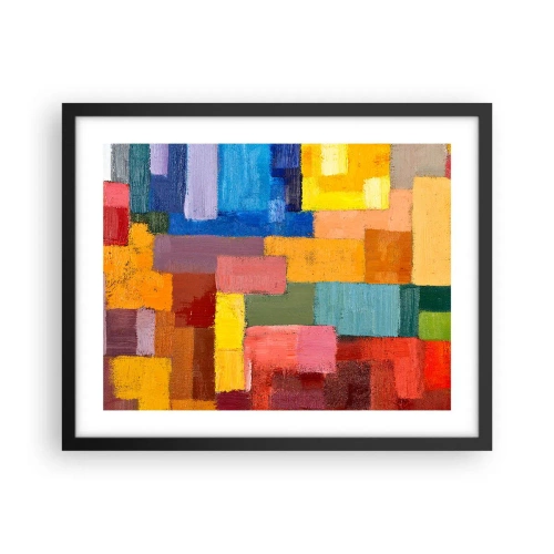 Affisch i svart ram - Alla olika, alla färgglada - 50x40 cm
