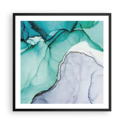 Affisch i svart ram - En studie i turkos - 60x60 cm