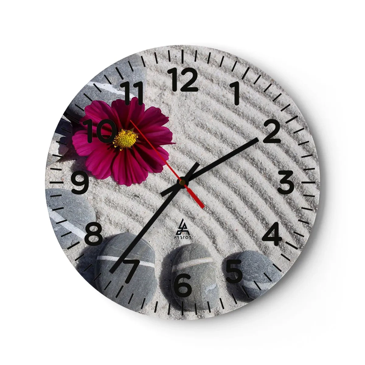 Väggklocka - Klocka på glas - Den magiska naturkretsens energi och lugn - 30x30 cm